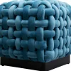KARE Hocker Weave Square Blau 47x47cm