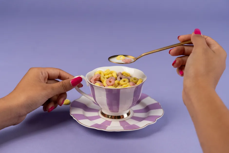 KARE Kaffeetasse Harlequin Lila (2/tlg.)