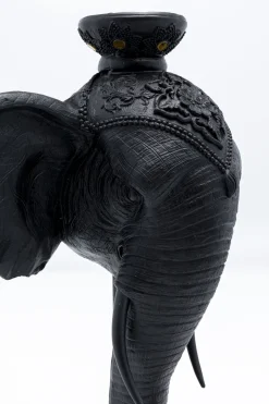 KARE Kerzenständer Elephant Head Schwarz 49cm