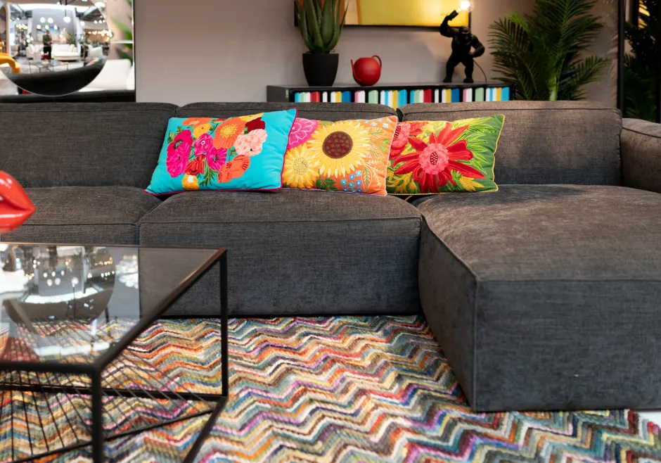 KARE Kissen Fiorista Blau 60x40cm