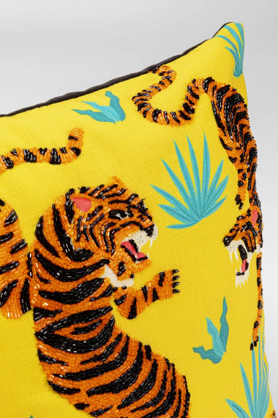 KARE Kissen Tiger Love Gelb 45x45cm