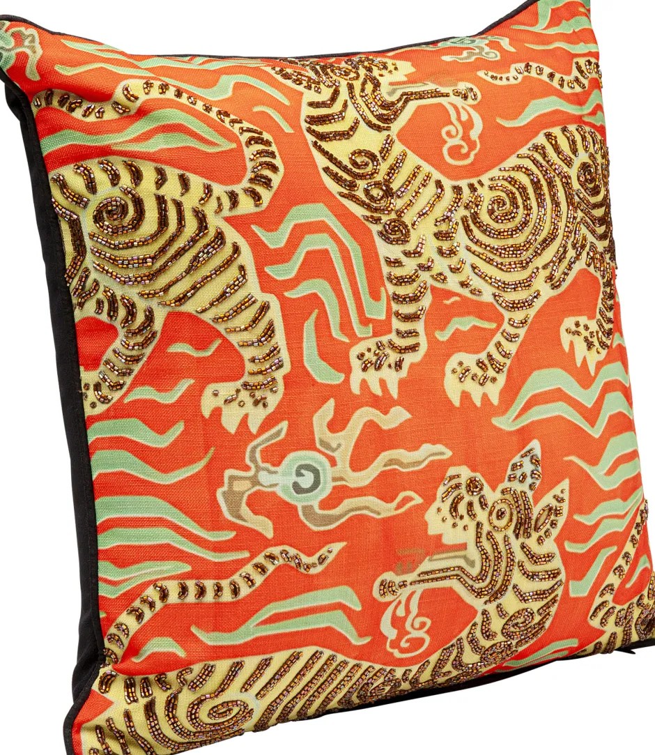 KARE Kissen Tiger Love Rot 45x45cm