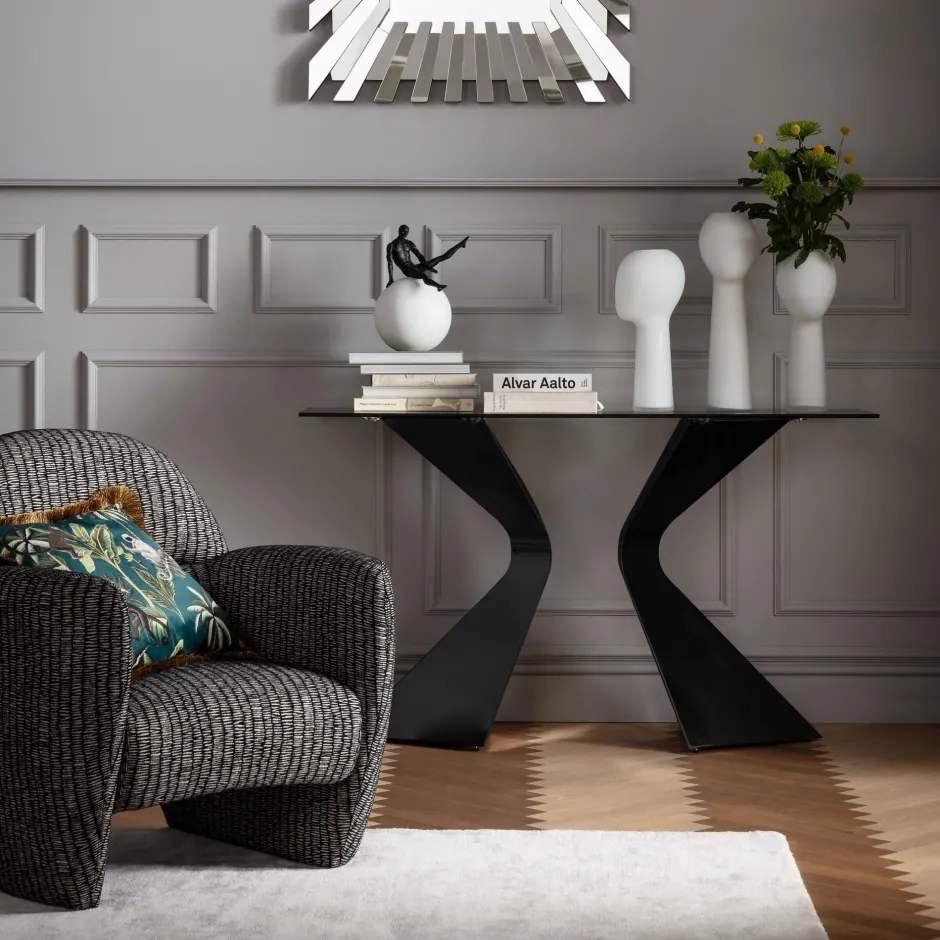 KARE Konsole Gloria Schwarz Keramik 140x81cm