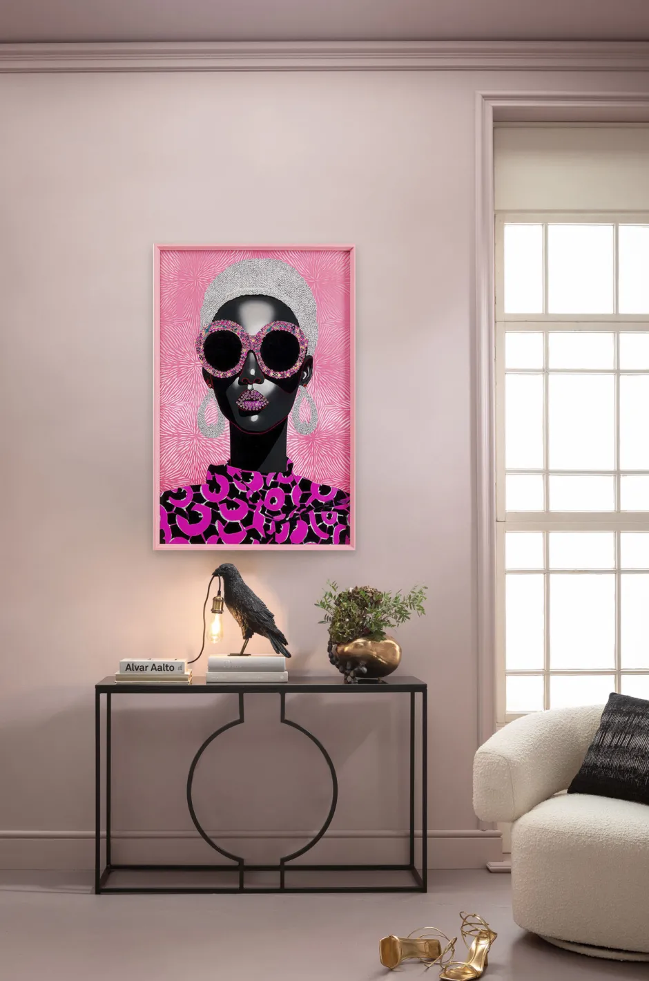 KARE Konsole Miami Loft Schwarz 120x75cm