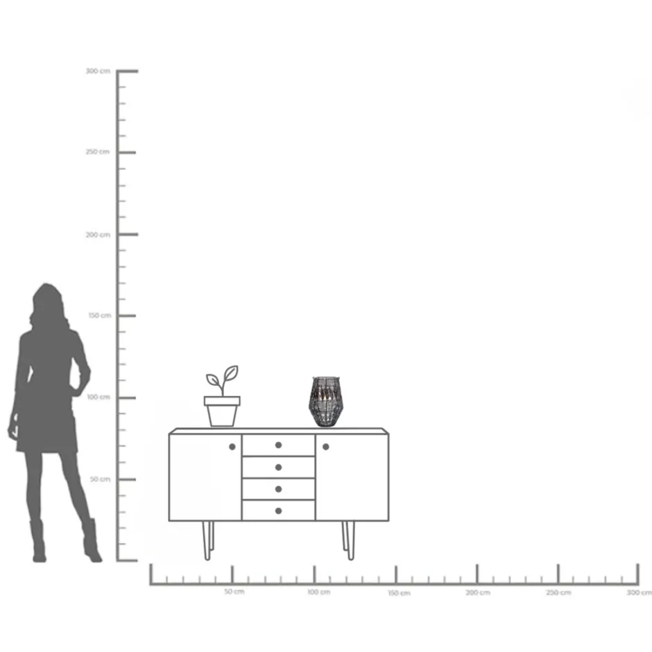 KARE Laterne Hayat Schwarz 33cm