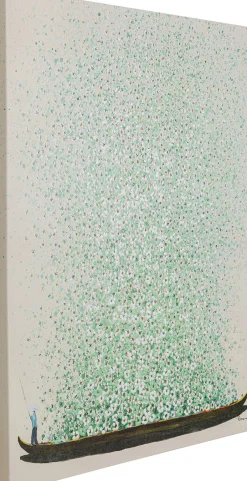 KARE Leinwandbild Flower Boat Beige Grün 80x100cm
