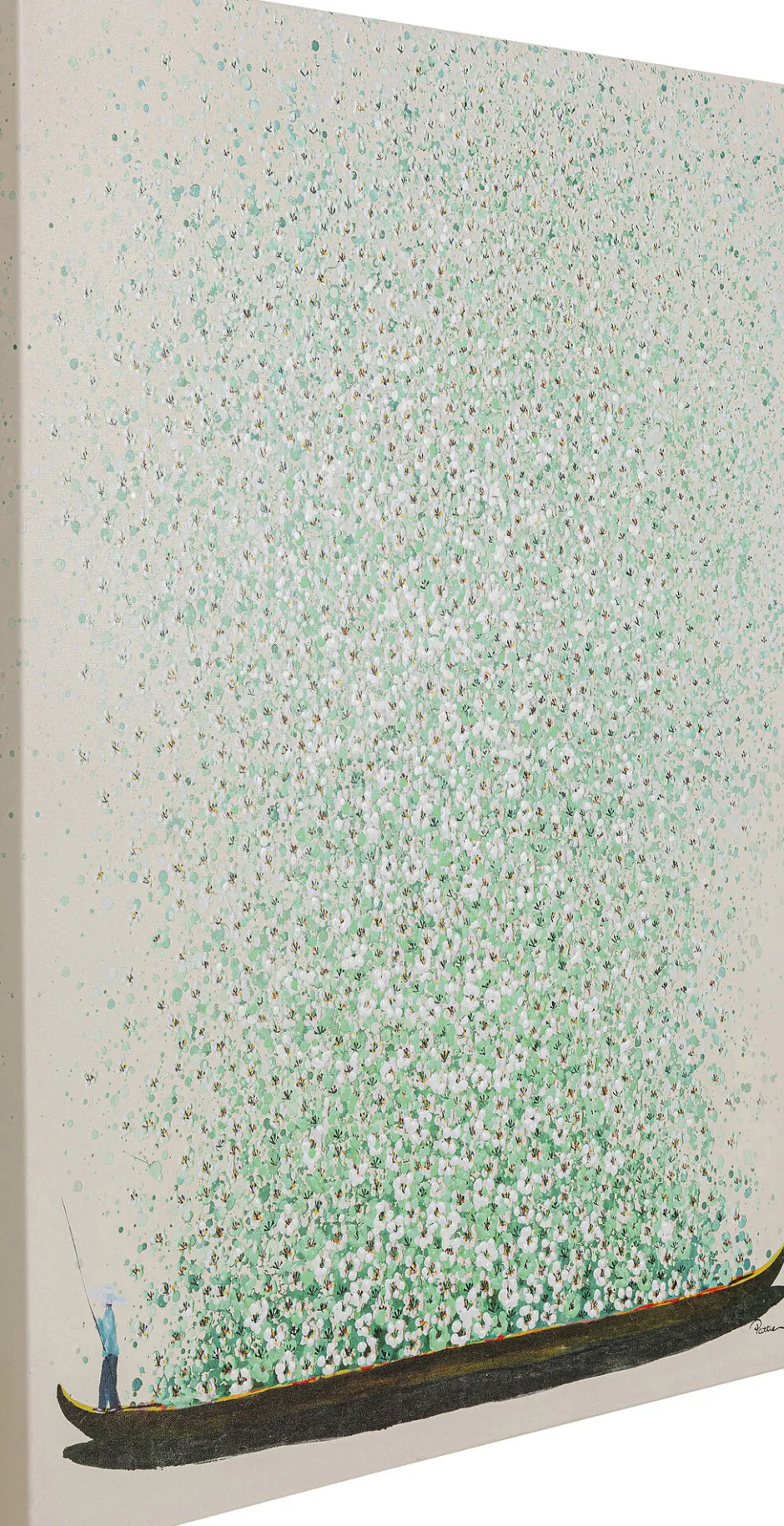 KARE Leinwandbild Flower Boat Beige Grün 80x100cm