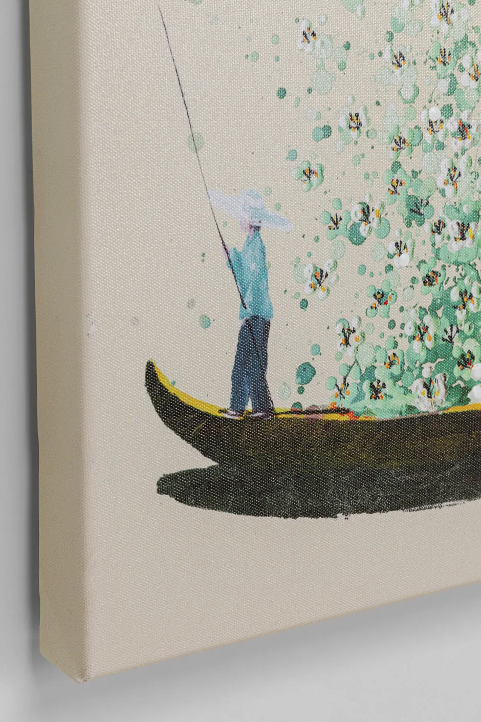 KARE Leinwandbild Flower Boat Beige Grün 80x100cm