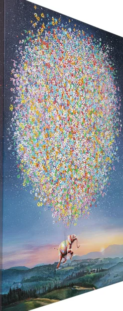 KARE Leinwandbild Flying Elephant At Night 120x160cm