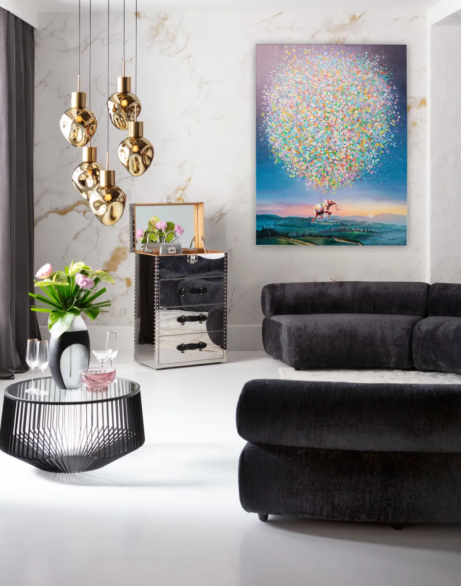 KARE Leinwandbild Flying Elephant At Night 120x160cm