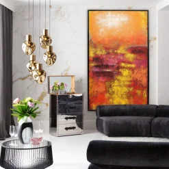 KARE Leinwandbild Jardin Rot 125x215cm