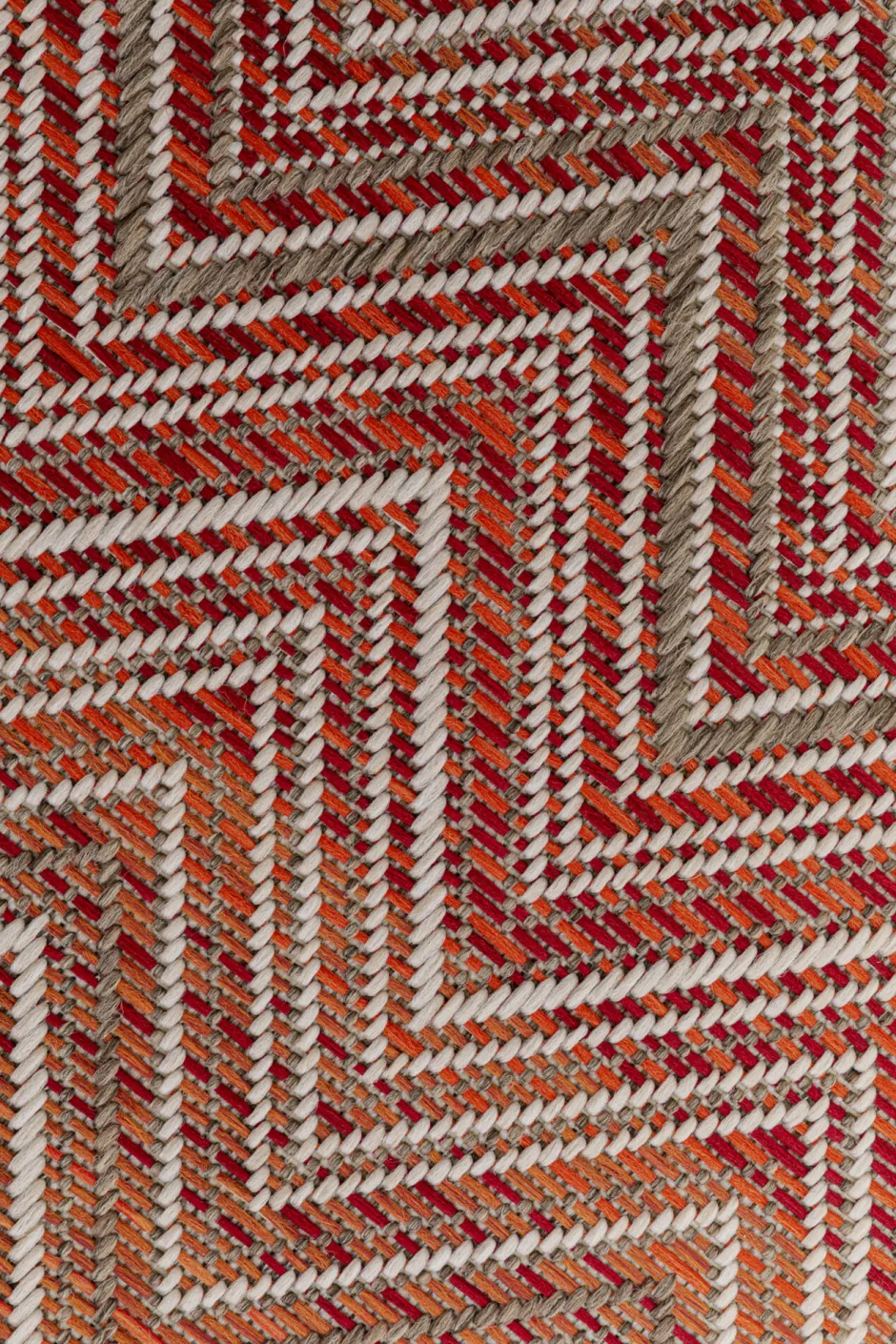 KARE Outdoor Teppich Zigzag Rot 160x230cm