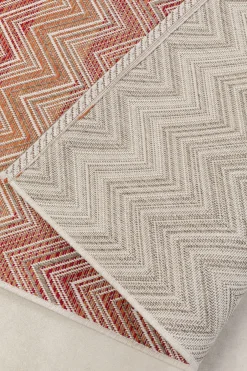 KARE Outdoor Teppich Zigzag Rot 160x230cm