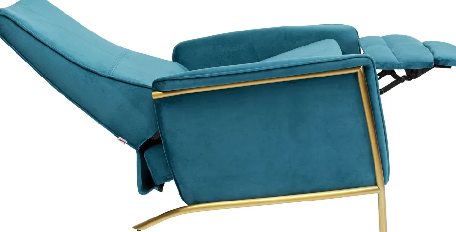 KARE Relaxsessel Lazy Velvet Blau