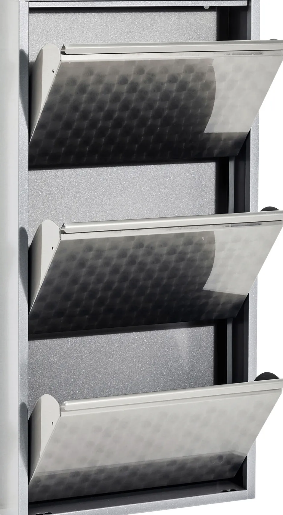 KARE Schuhkipper Caruso 3-er silber/geflext