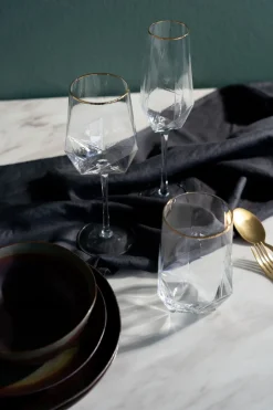 KARE Sektglas Diamond Gold Rim