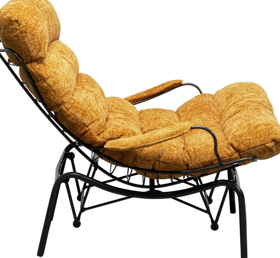 KARE Sessel + Hocker Vienna Swing Gelb