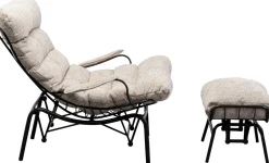 KARE Sessel + Hocker Vienna Swing Beige