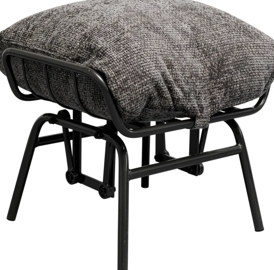 KARE Sessel + Hocker Vienna Swing Grau