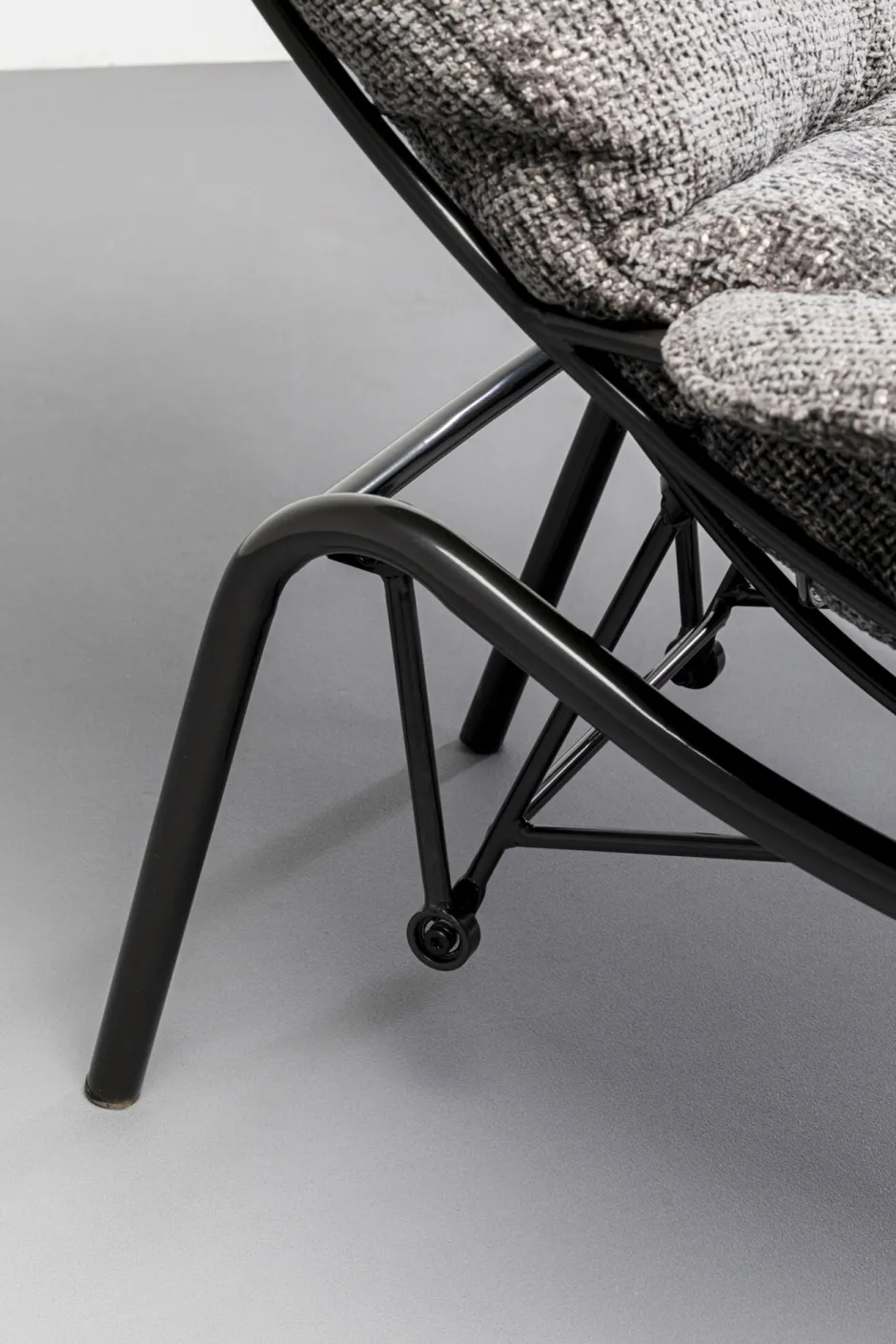 KARE Sessel + Hocker Vienna Swing Grau