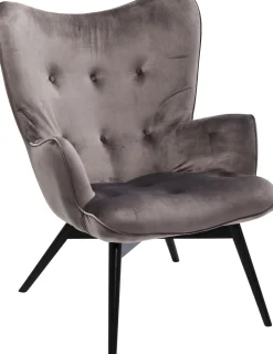 KARE Sessel Black Vicky Velvet Grau