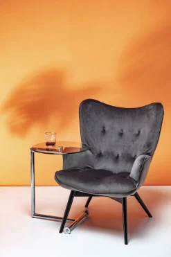 KARE Sessel Black Vicky Velvet Grau