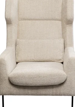 KARE Sessel +Hocker Quinn High Beige