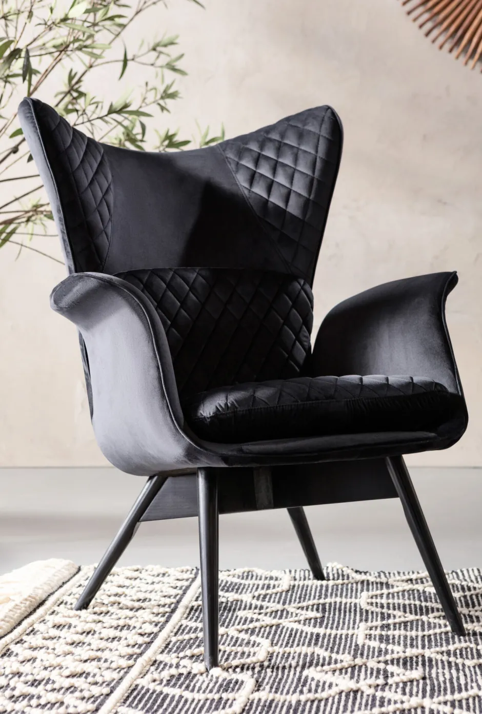 KARE Sessel Tudor Velvet Schwarz