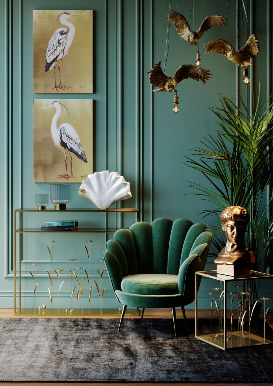 KARE Sessel Water Lily Dunkelgrün