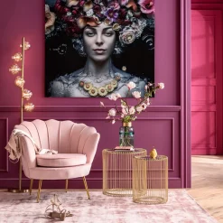 KARE Sessel Water Lily Gold Rosa