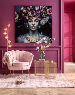 KARE Sessel Water Lily Gold Rosa