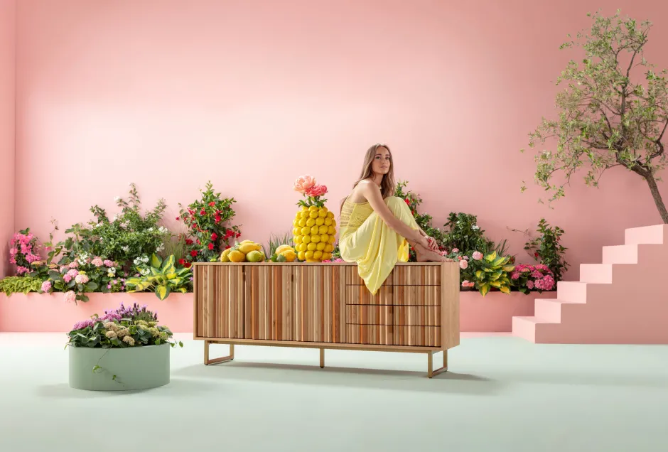 KARE Sideboard Concertina Natur 186x74cm