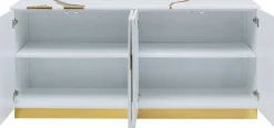 KARE Sideboard Cracked Weiß Gold 165x80cm