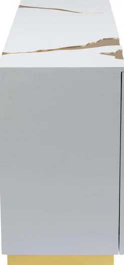 KARE Sideboard Cracked Weiß Gold 165x80cm