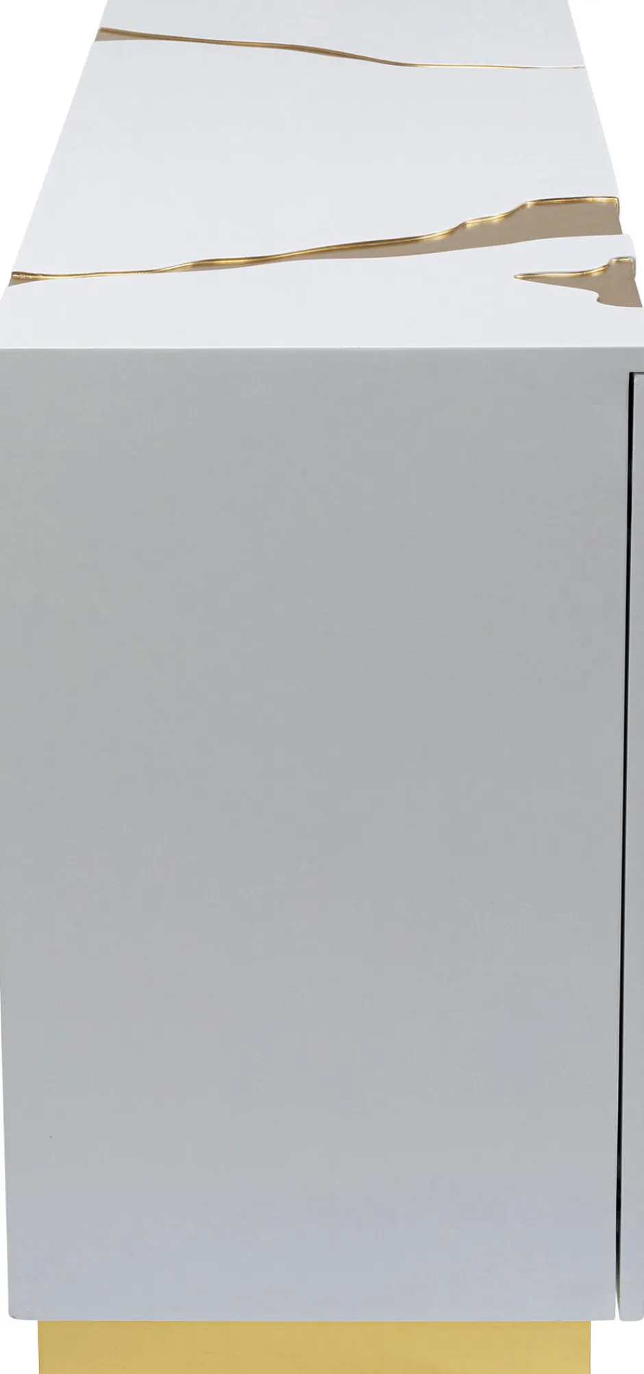 KARE Sideboard Cracked Weiß Gold 165x80cm