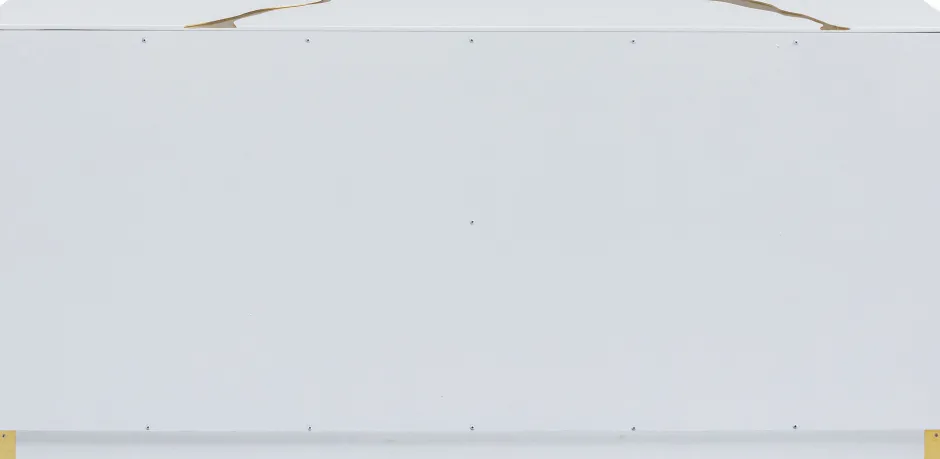 KARE Sideboard Cracked Weiß Gold 165x80cm