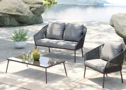 KARE Sitzgruppe Elba Grau Quattro(4/tlg.)