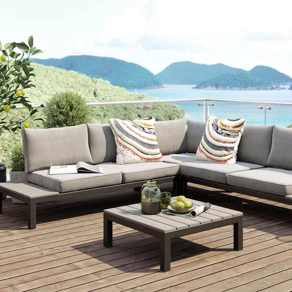 KARE Sitzgruppe Holiday Schwarz (4/tlg.)