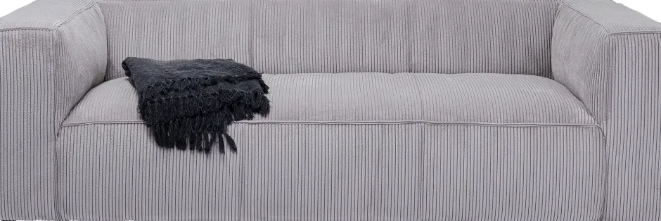 KARE Sofa Cubetto Cord 3-Sitzer Hellgrau 220cm