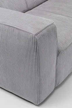KARE Sofa Cubetto Cord 3-Sitzer Hellgrau 220cm