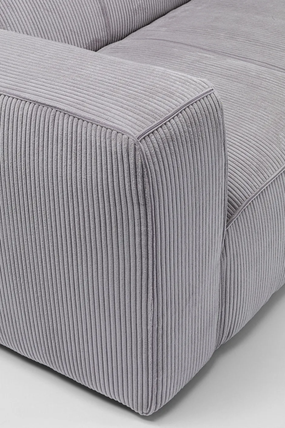 KARE Sofa Cubetto Cord 3-Sitzer Hellgrau 220cm