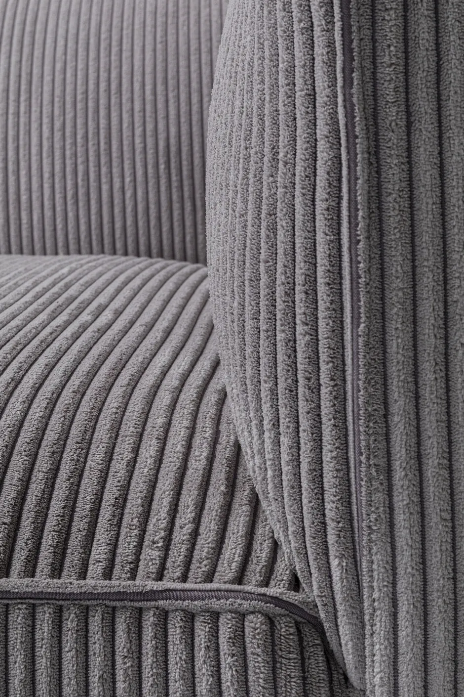 KARE Sofa Cubetto Cord 3-Sitzer Hellgrau 220cm