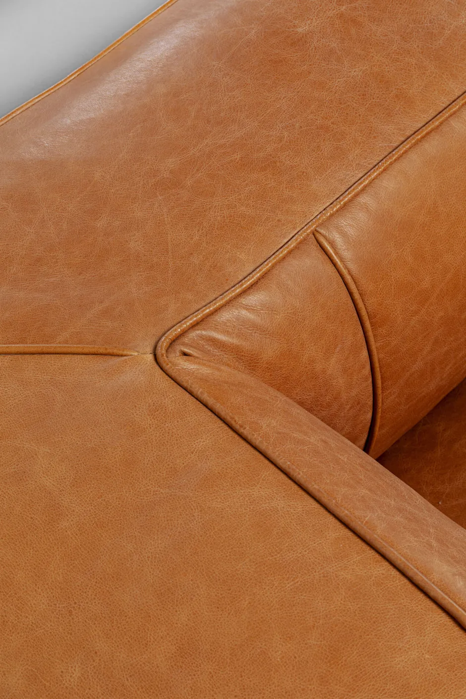 KARE Sofa Cubetto Smart Leder Hellbraun 220cm