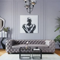 KARE Sofa Desire 3-Sitzer Silbergrau