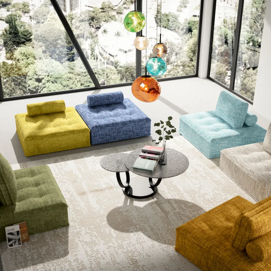 KARE Sofa Element Portofino Blau