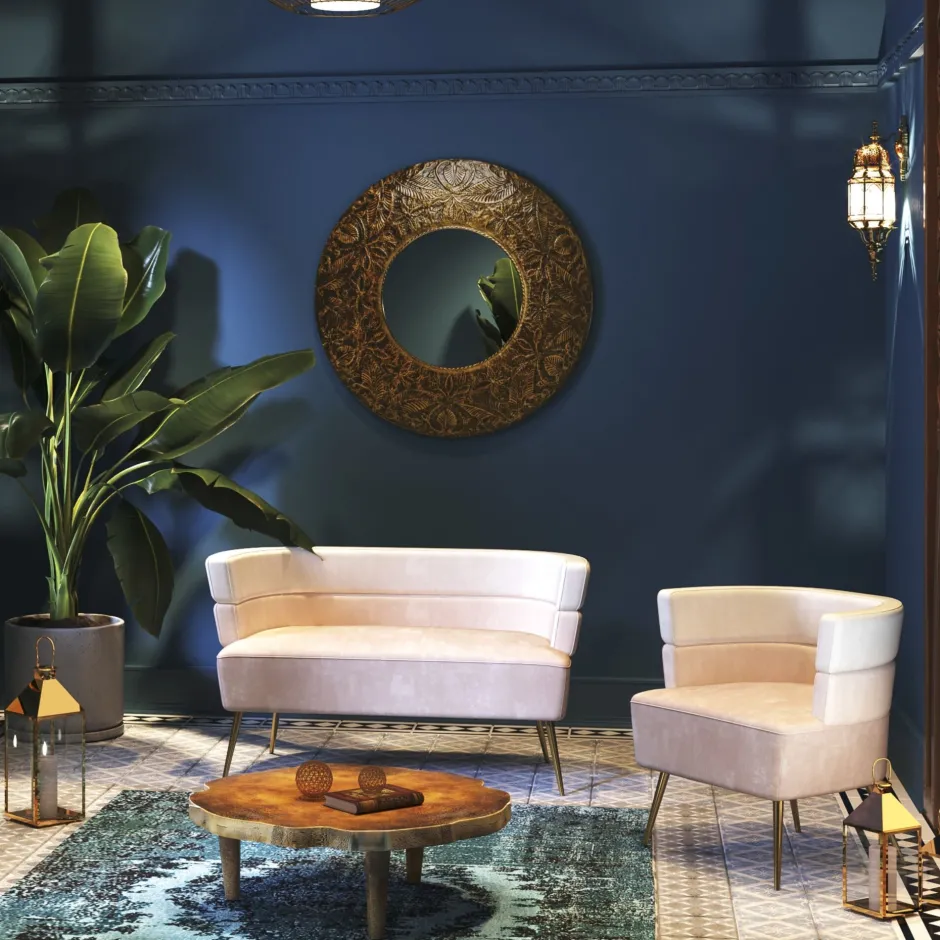 KARE Sofa Sandwich 2-Sitzer Creme 125cm