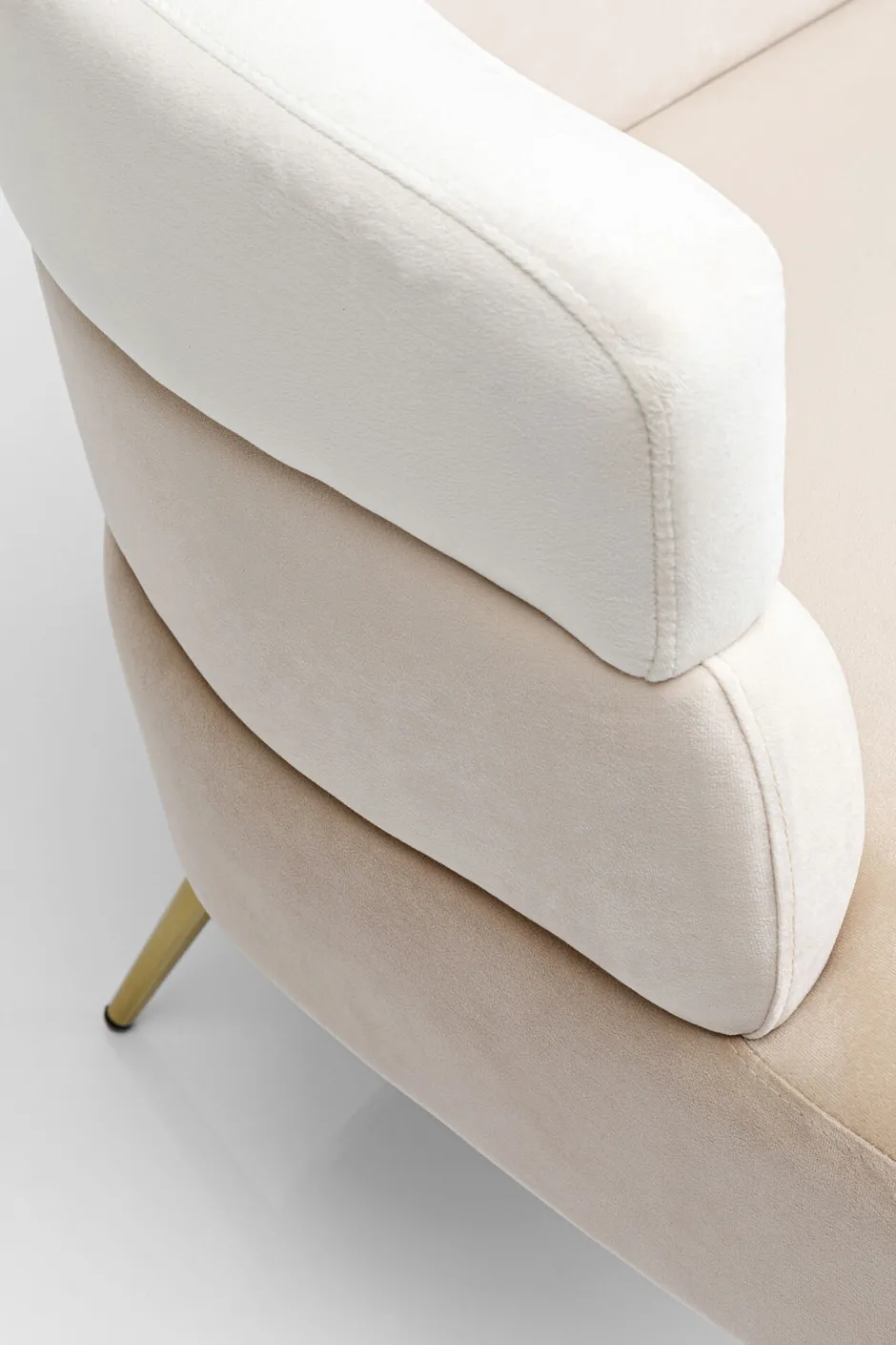 KARE Sofa Sandwich 2-Sitzer Creme 125cm