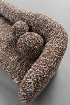 KARE Sofa 3-Sitzer Livia Melange Braun 261cm