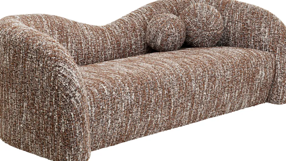 KARE Sofa 2-Sitzer Livia Melange Braun 201cm