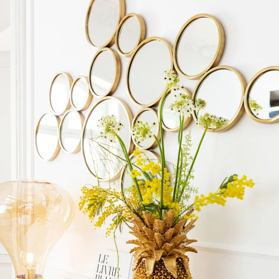 KARE Spiegel Bubbles Brass 38x93cm